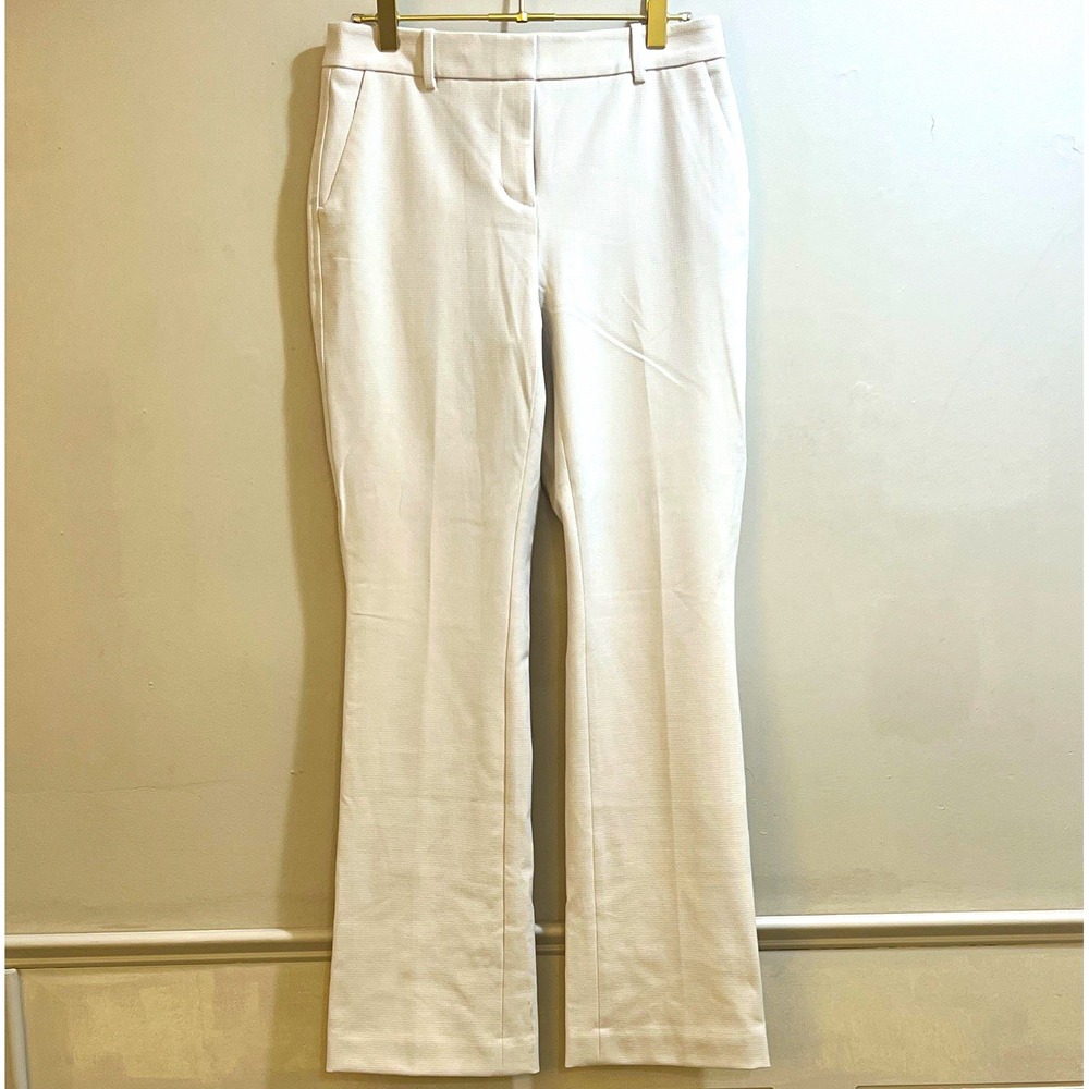 White House Black Market Women's Vanilla Solid Flat Front Bootcut Dress Pants 2P